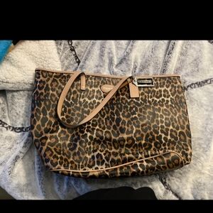 COACH Animal Print Carryall with Tan Trim